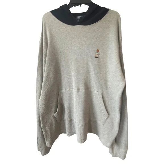 Polo Ralph Lauren Spell Out Bear Waffle Knit Hoodie Sweatshirt Size Large - Picture 4 of 16